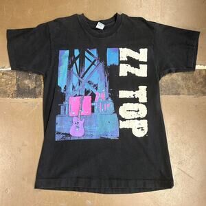 Vintage 90s ZZ Top Antenna Rock Band T-shirt Concert Tour Single Stitched